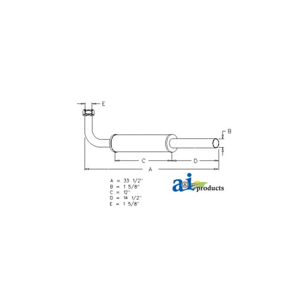 Muffler 37.5" x8.7" x5"